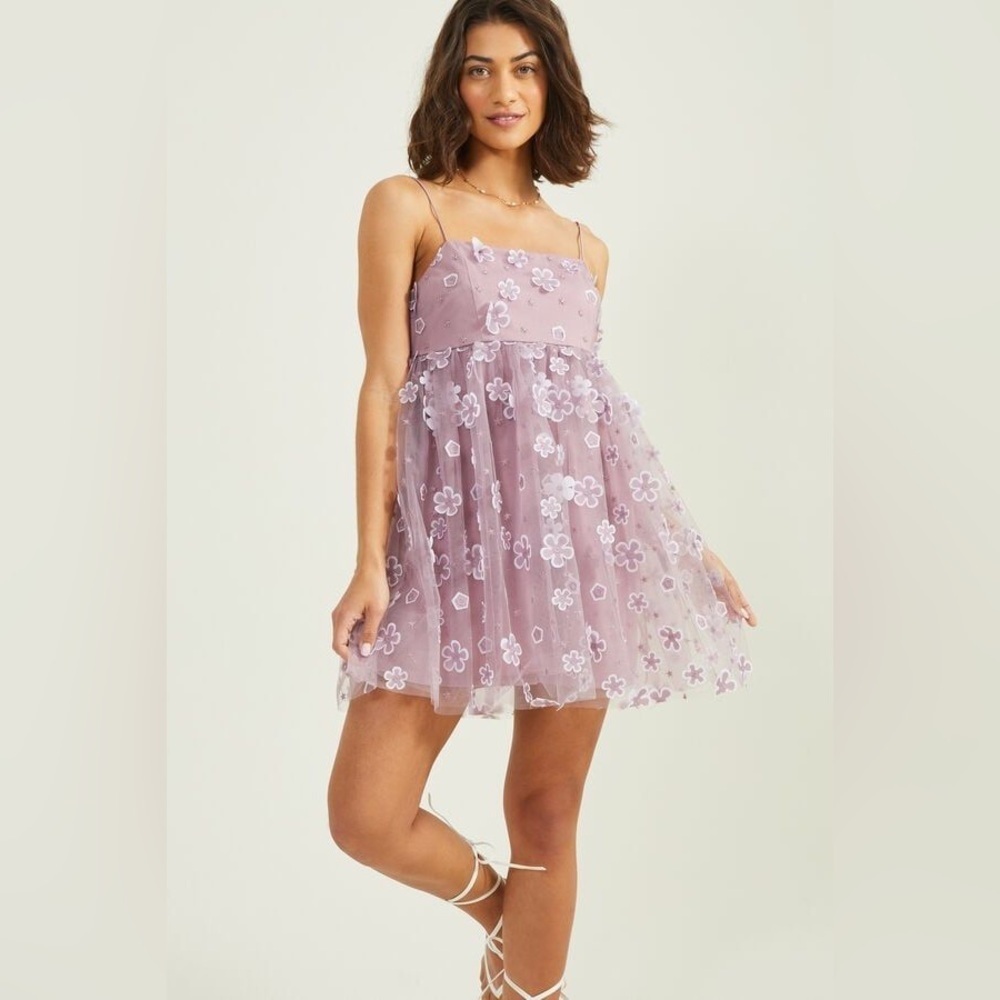 ❤️Aurora Floral Mesh Baby Doll Dress - Picture 1 of 6